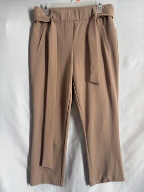 Jules & Leopold Wide-Leg Paperbag Pants in Taupe